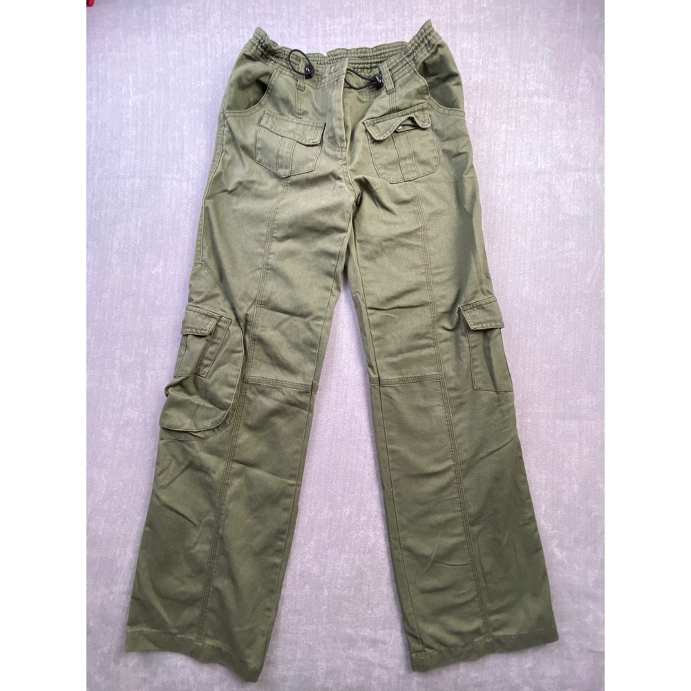 Brandy Melville John Galt Olive Green Cargo Pants Elastic‎ Waist One Size